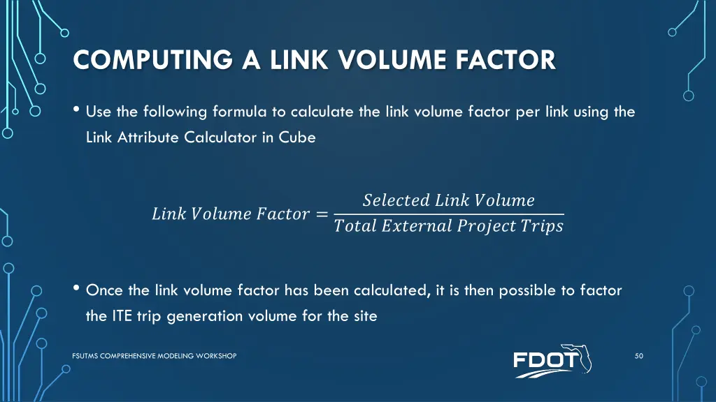 computing a link volume factor 1