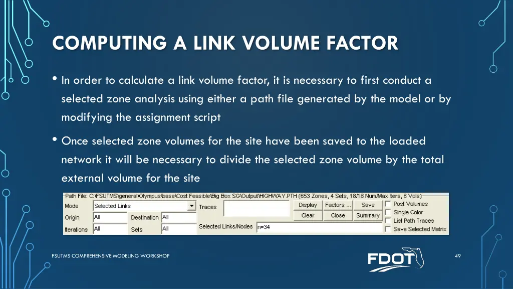 computing a link volume factor