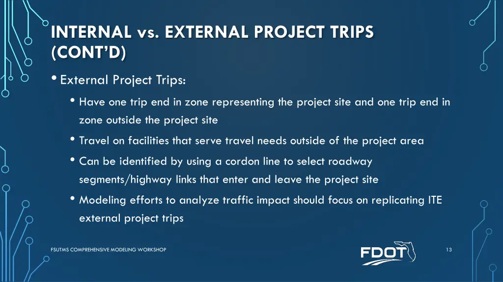 internal vs external project trips cont