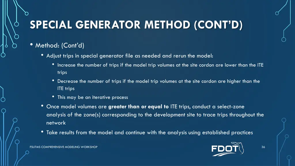 special generator method cont d