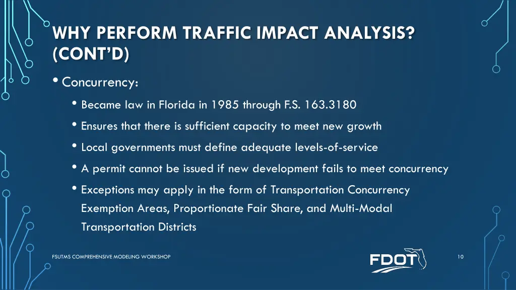 why perform traffic impact analysis cont 1