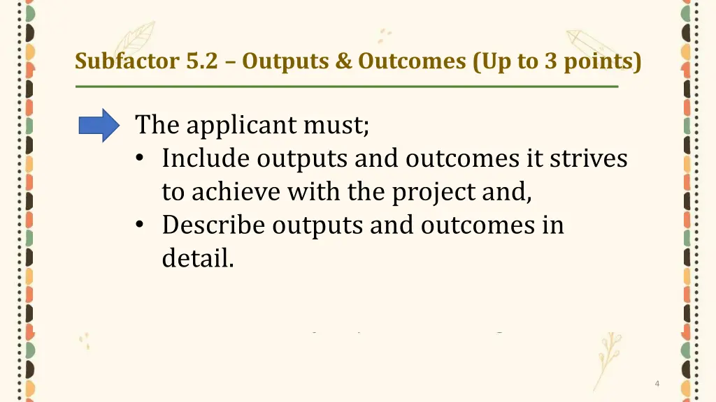 subfactor 5 2 outputs outcomes up to 3 points