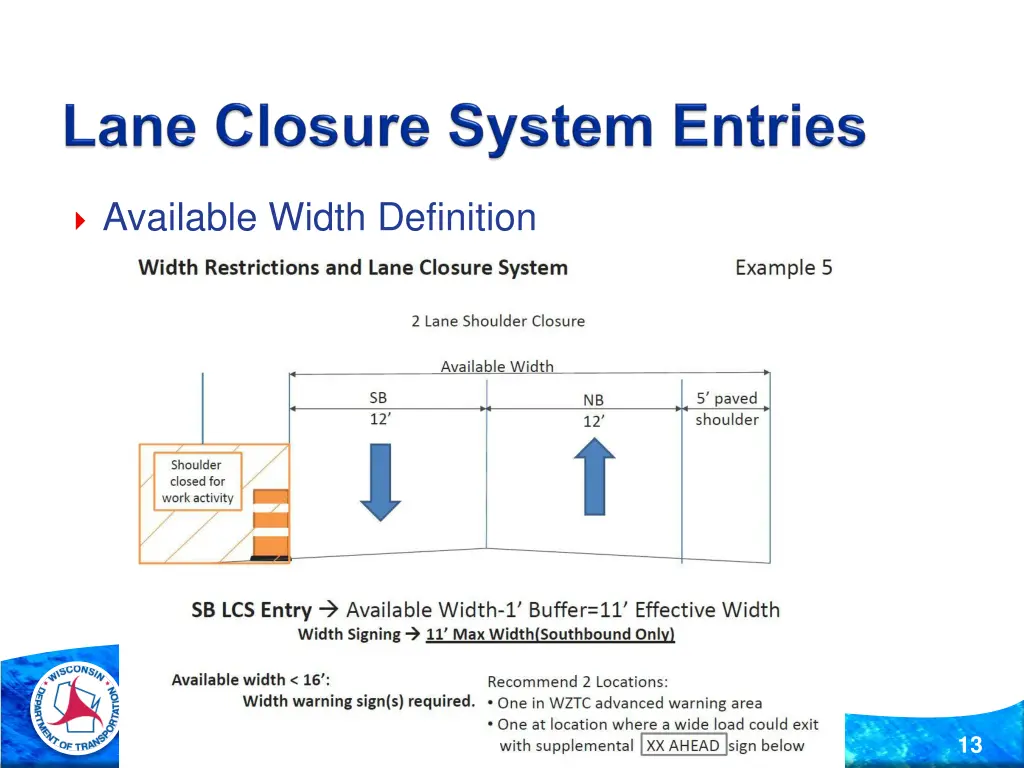 available width definition 3