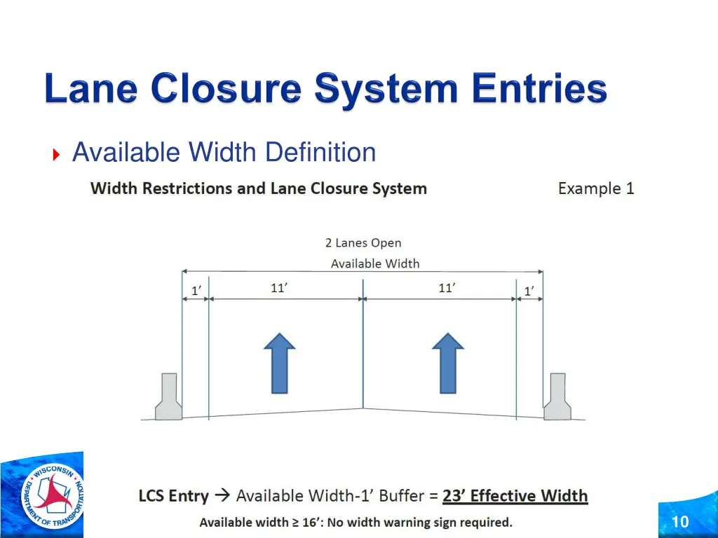 available width definition