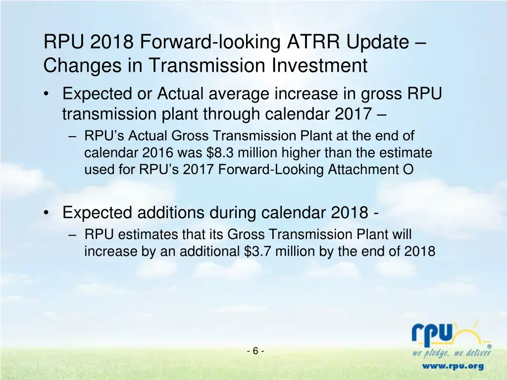 rpu 2018 forward looking atrr update changes