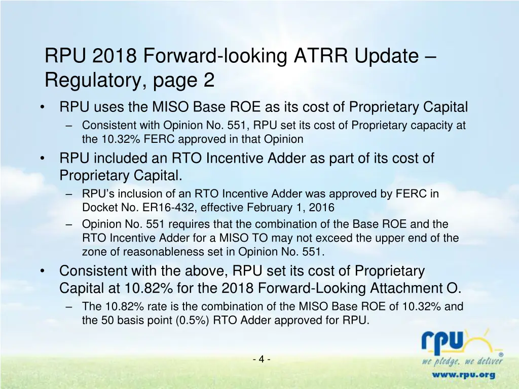 rpu 2018 forward looking atrr update regulatory 1