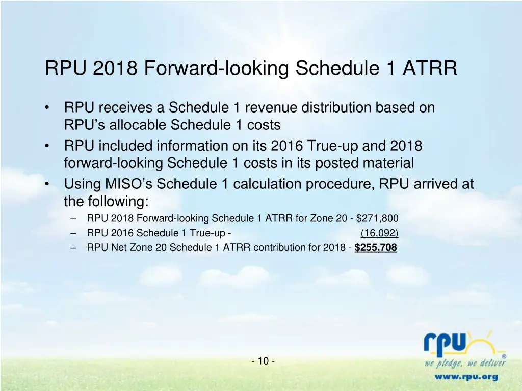 rpu 2018 forward looking schedule 1 atrr