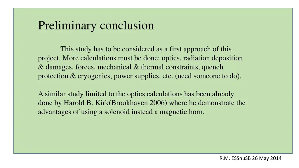 preliminary conclusion