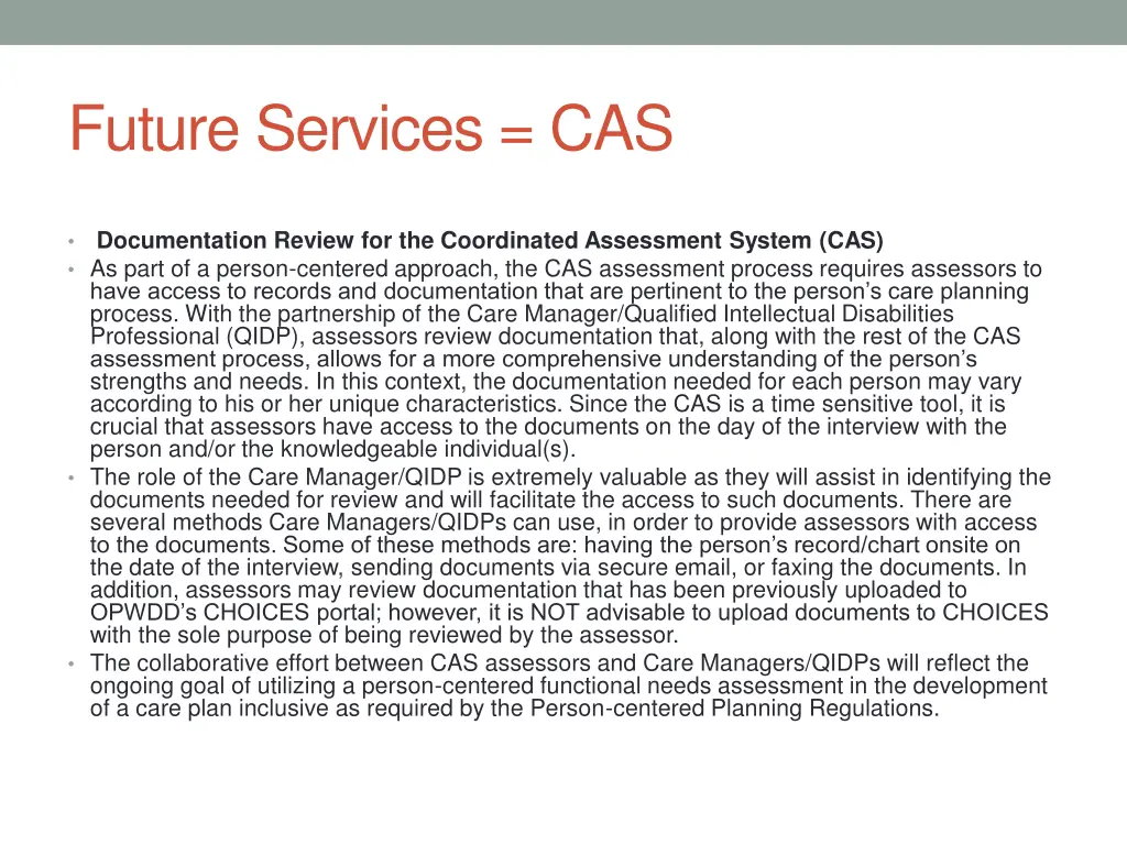 future services cas 3