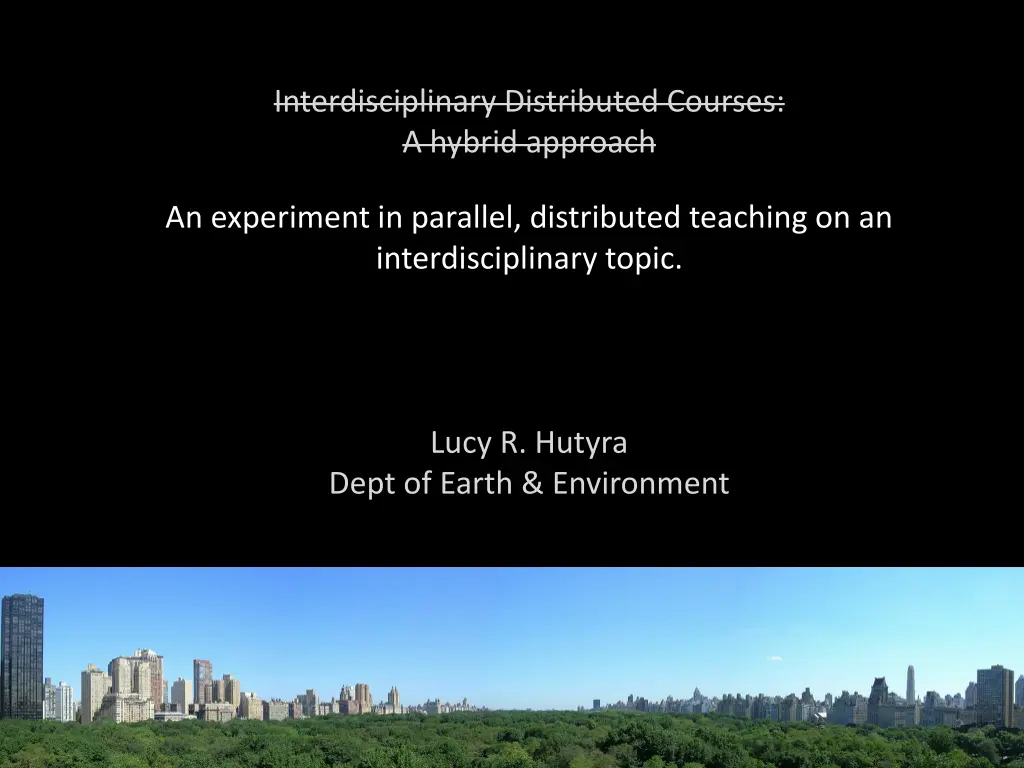 interdisciplinary distributed courses a hybrid 1