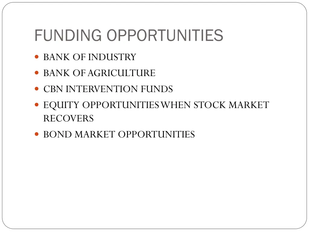 funding opportunities