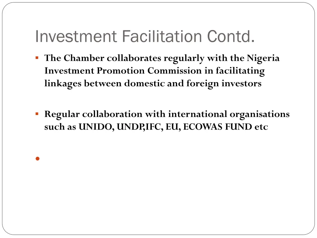 investment facilitation contd 1