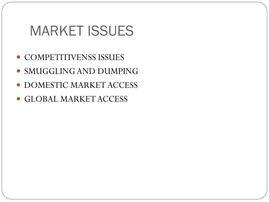 market issues