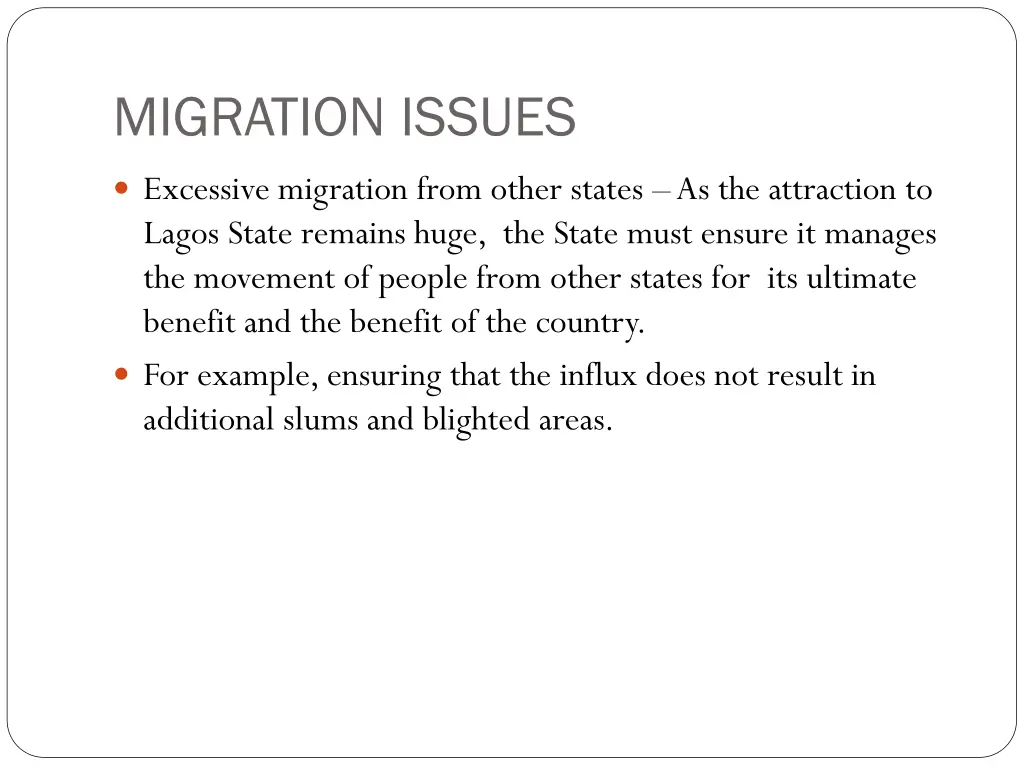 migration issues