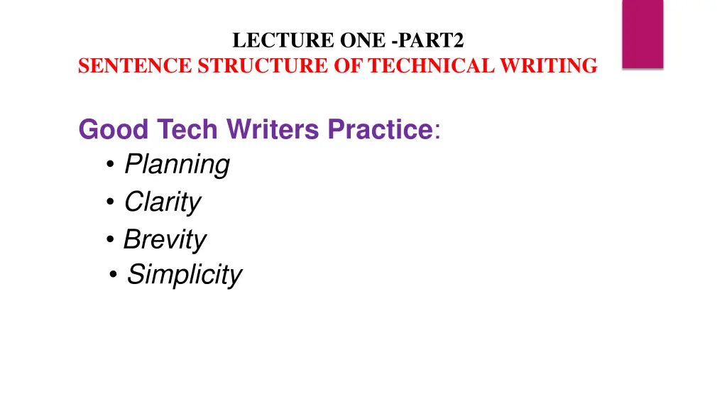 lecture one part2 sentence structure of technical