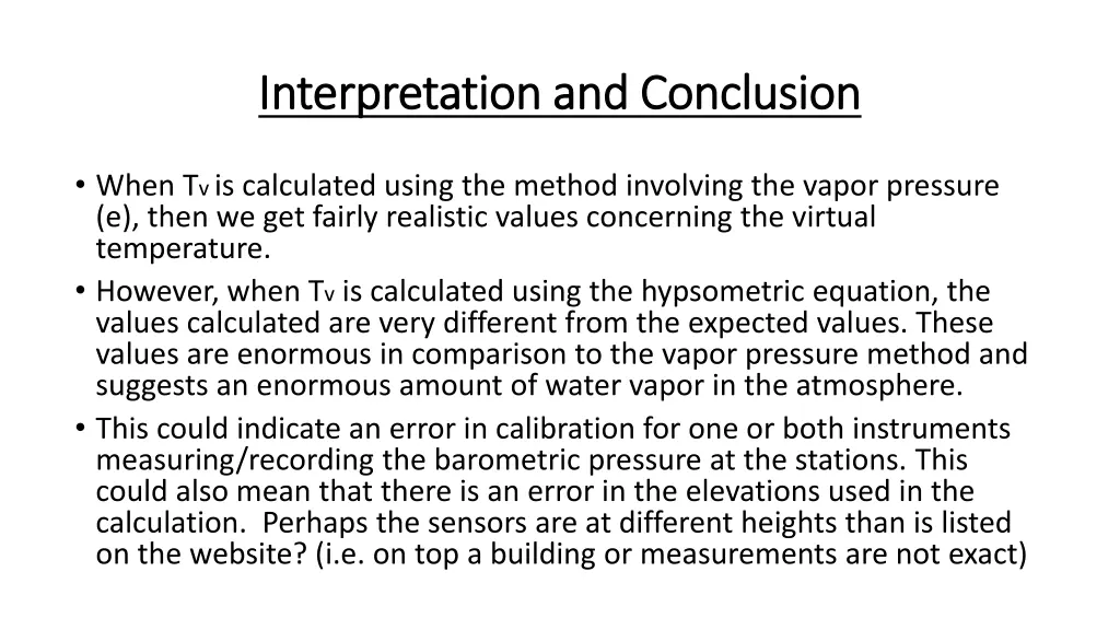 interpretation and conclusion interpretation