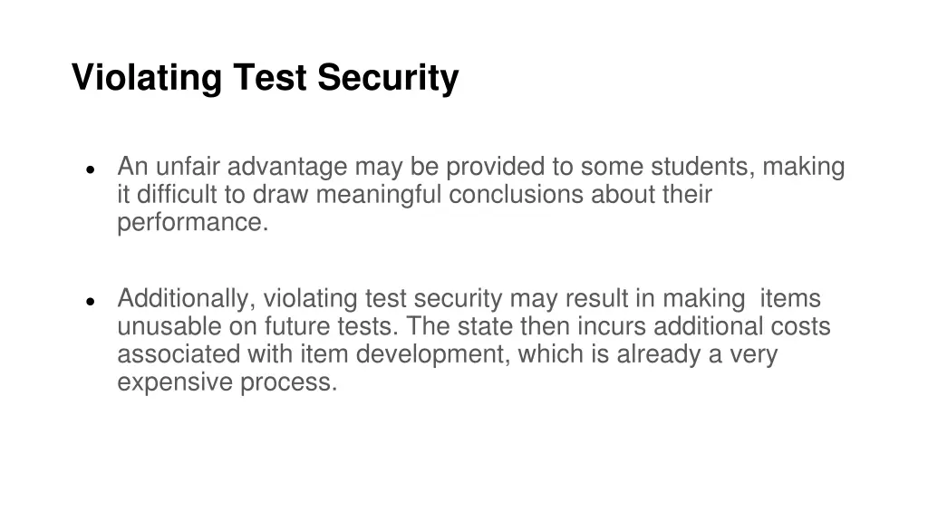 violating test security