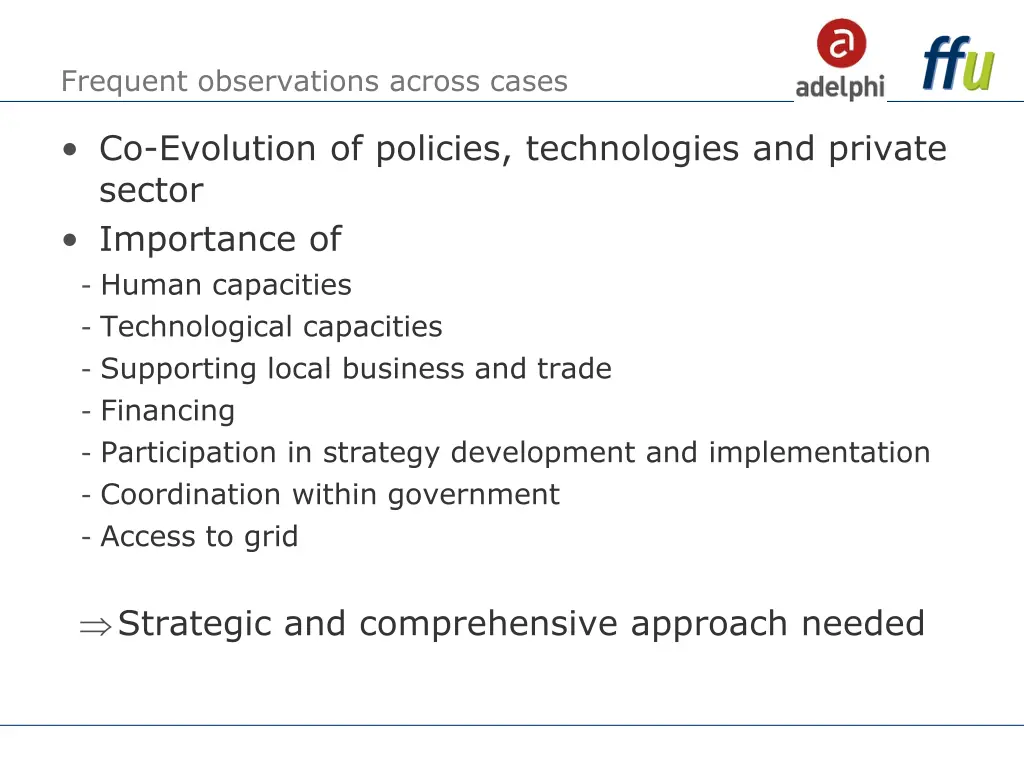 frequent observations across cases