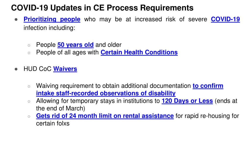 covid 19 updates in ce process requirements