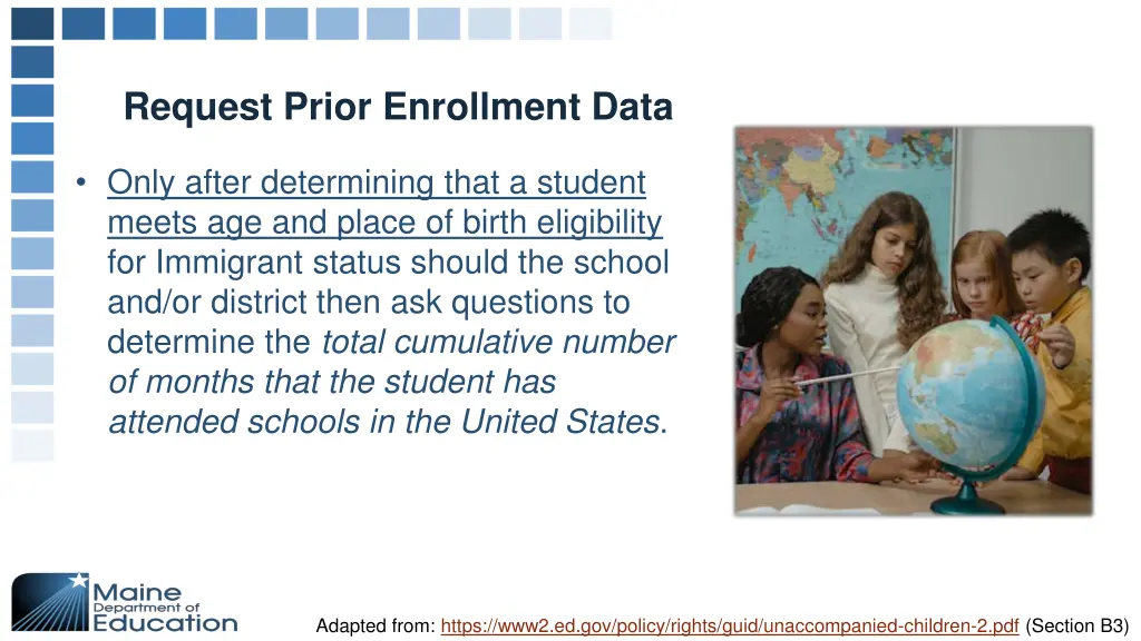 request prior enrollment data