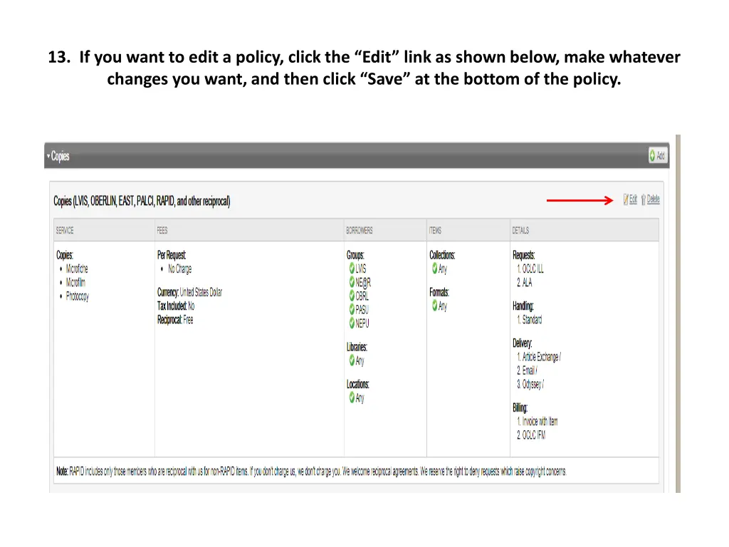 13 if you want to edit a policy click the edit