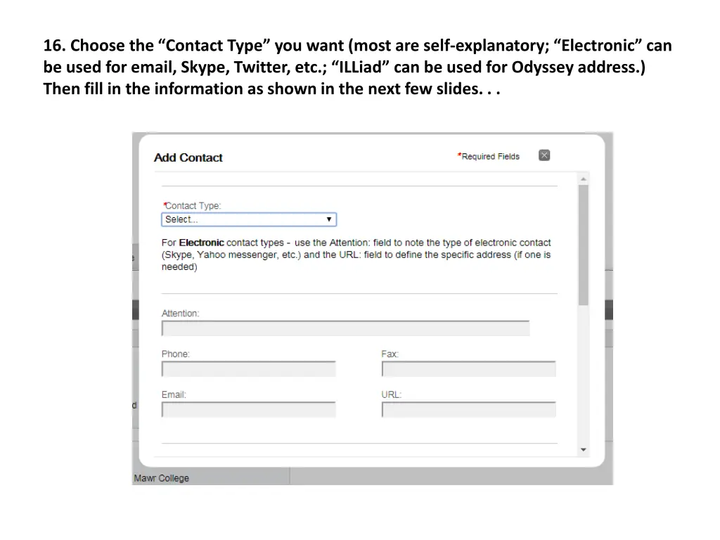 16 choose the contact type you want most are self