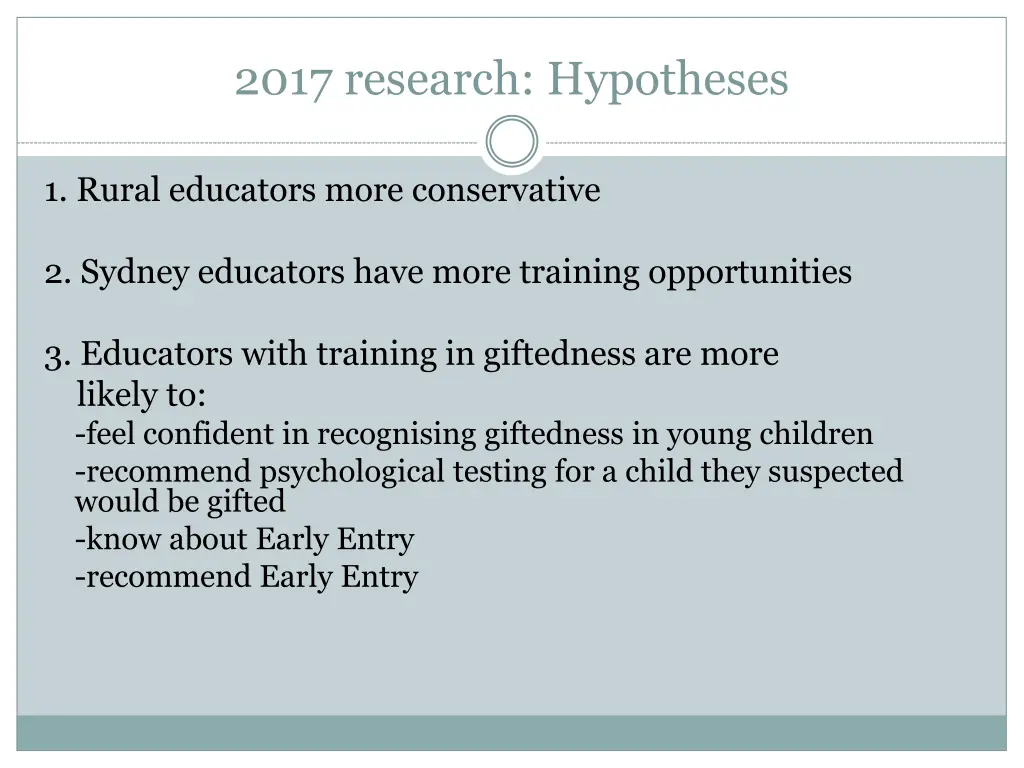 2017 research hypotheses