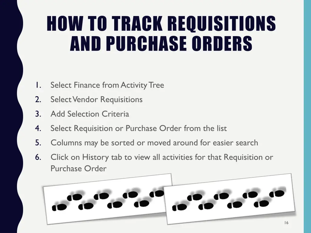 how to track requisitions and purchase orders