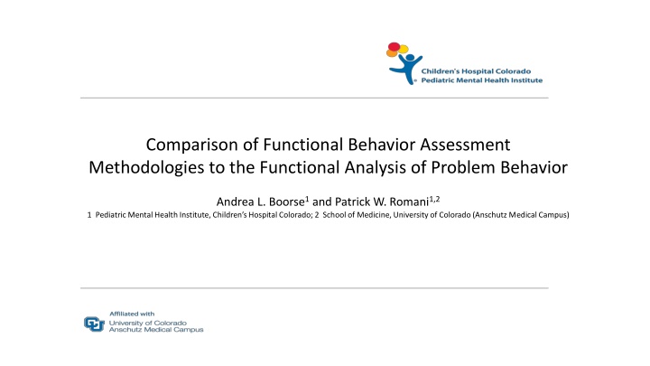 comparison of functional behavior assessment