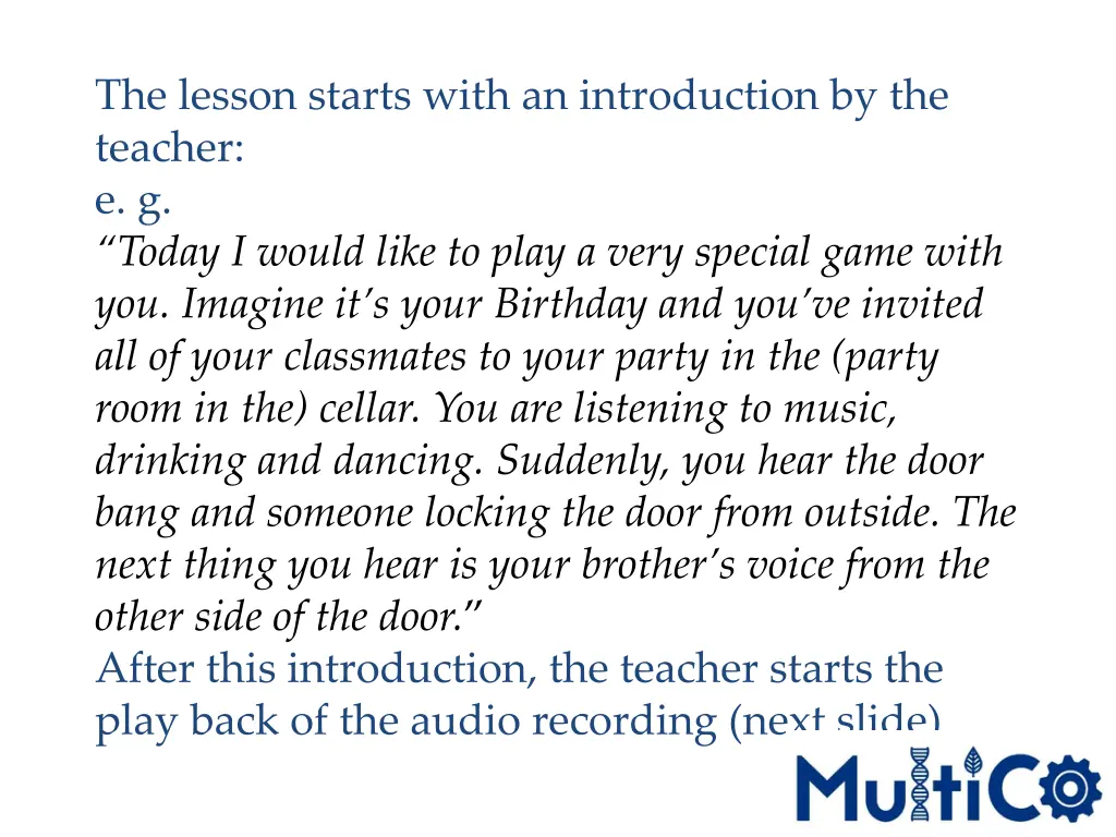 the lesson starts with an introduction