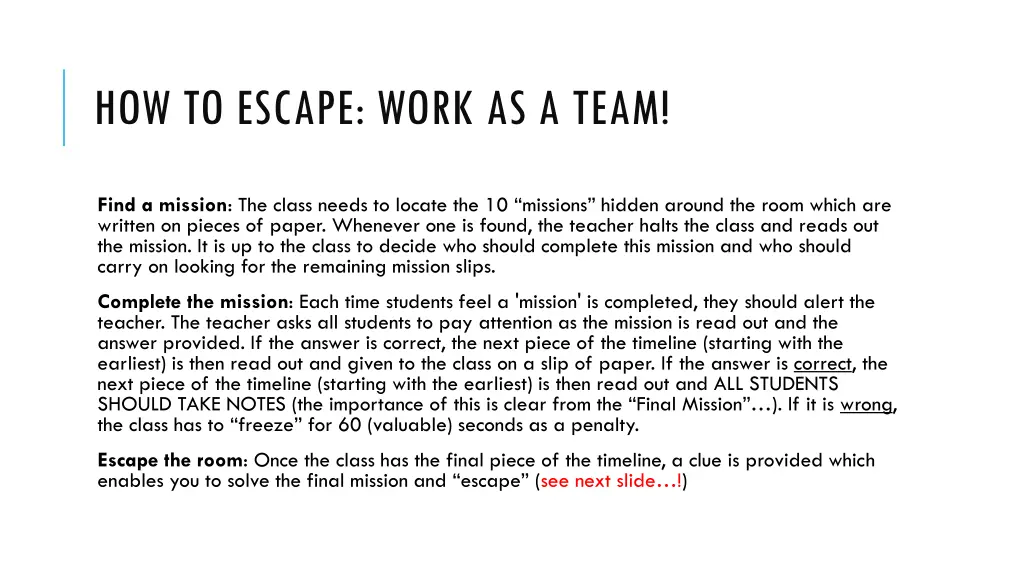 how to escape work as a team