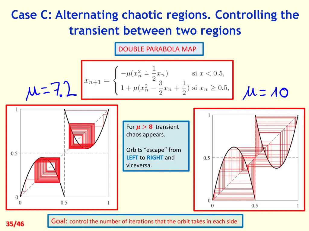 case c alternating chaotic regions controlling