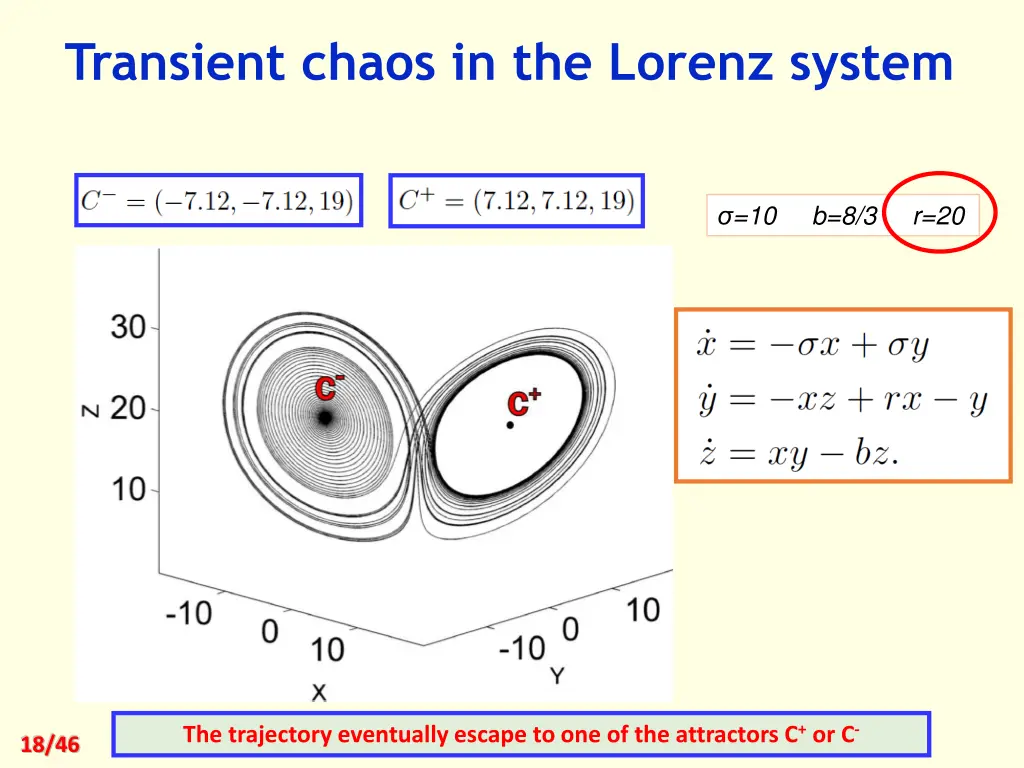 transient chaos in the lorenz system