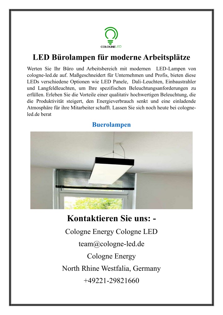 led b rolampen f r moderne arbeitspl tze