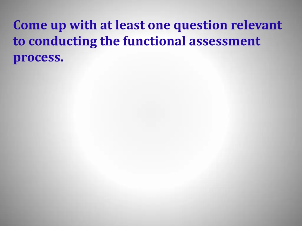 come up with at least one question relevant