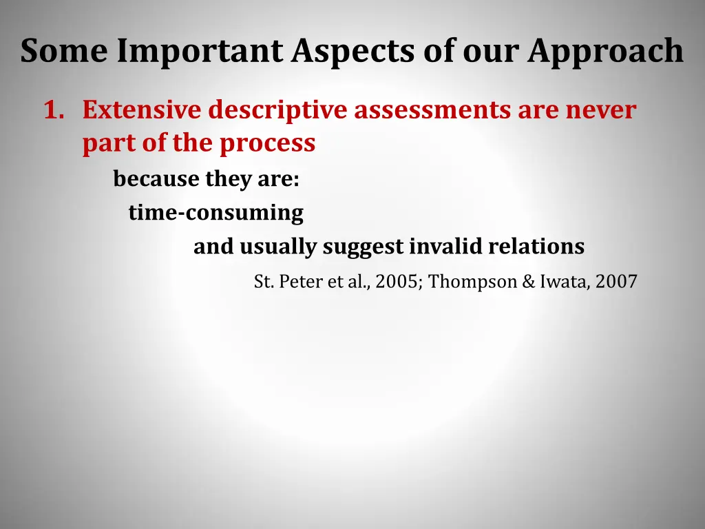 some important aspects of our approach