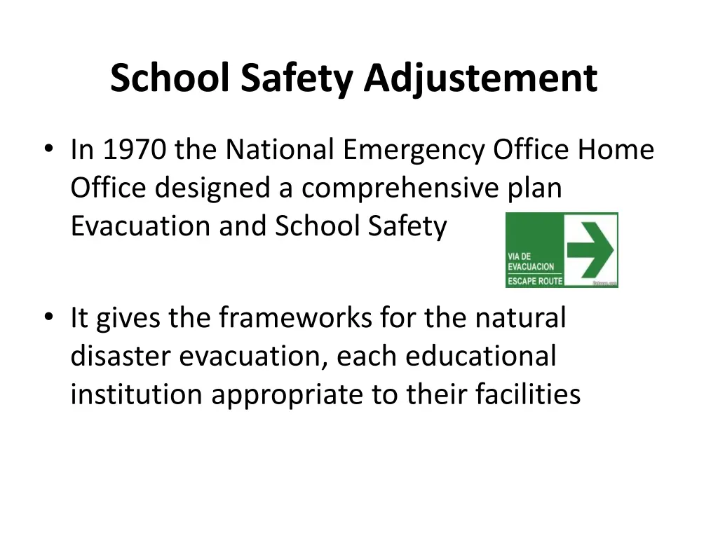 school safety adjustement