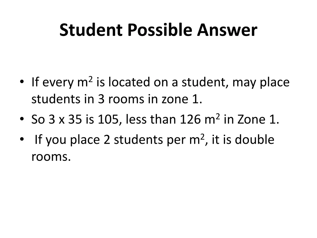 student possible answer