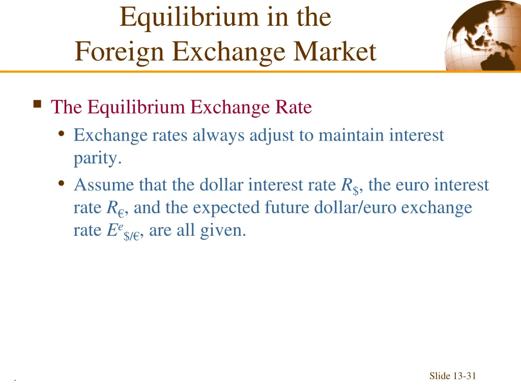 equilibrium in the foreign exchange market 4