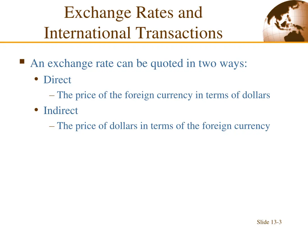 exchange rates and international transactions