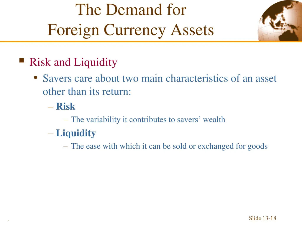 the demand for foreign currency assets 1