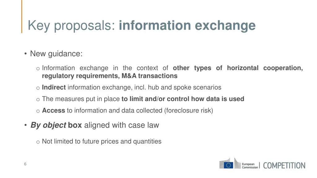 key proposals information exchange 1