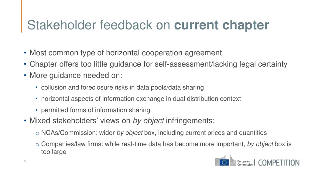 stakeholder feedback on current chapter