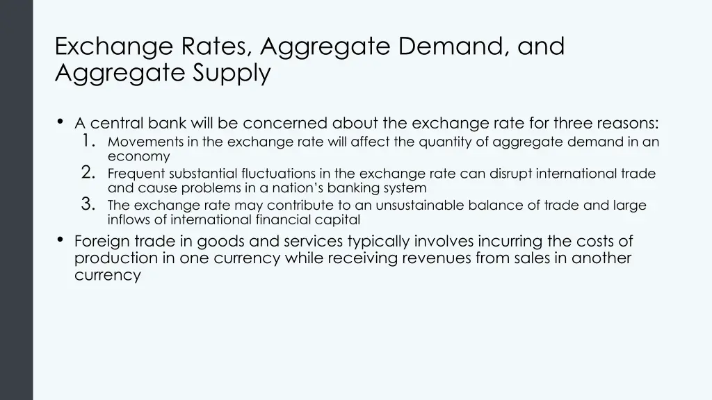 exchange rates aggregate demand and aggregate