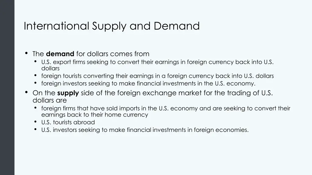 international supply and demand