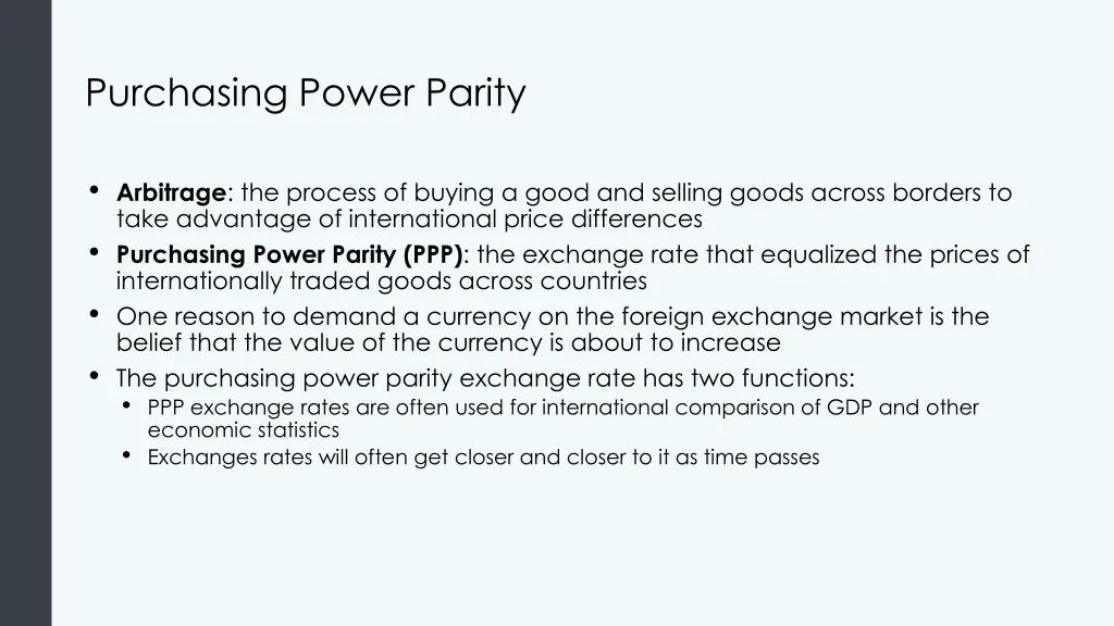 purchasing power parity