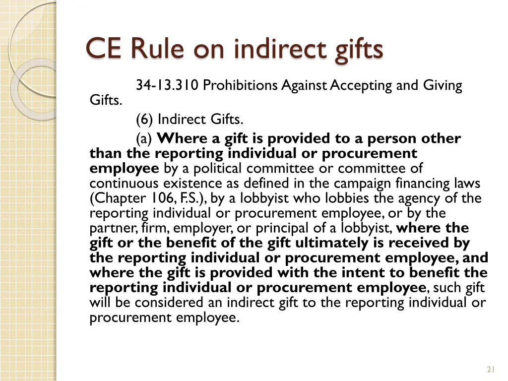 ce rule on indirect gifts