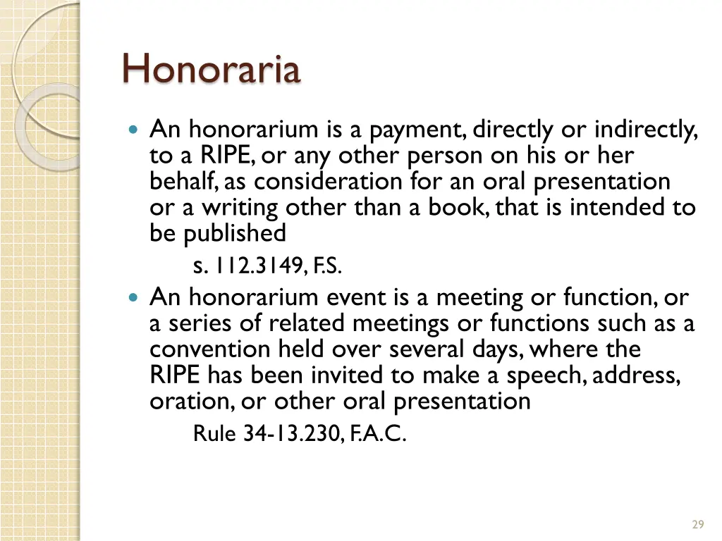 honoraria