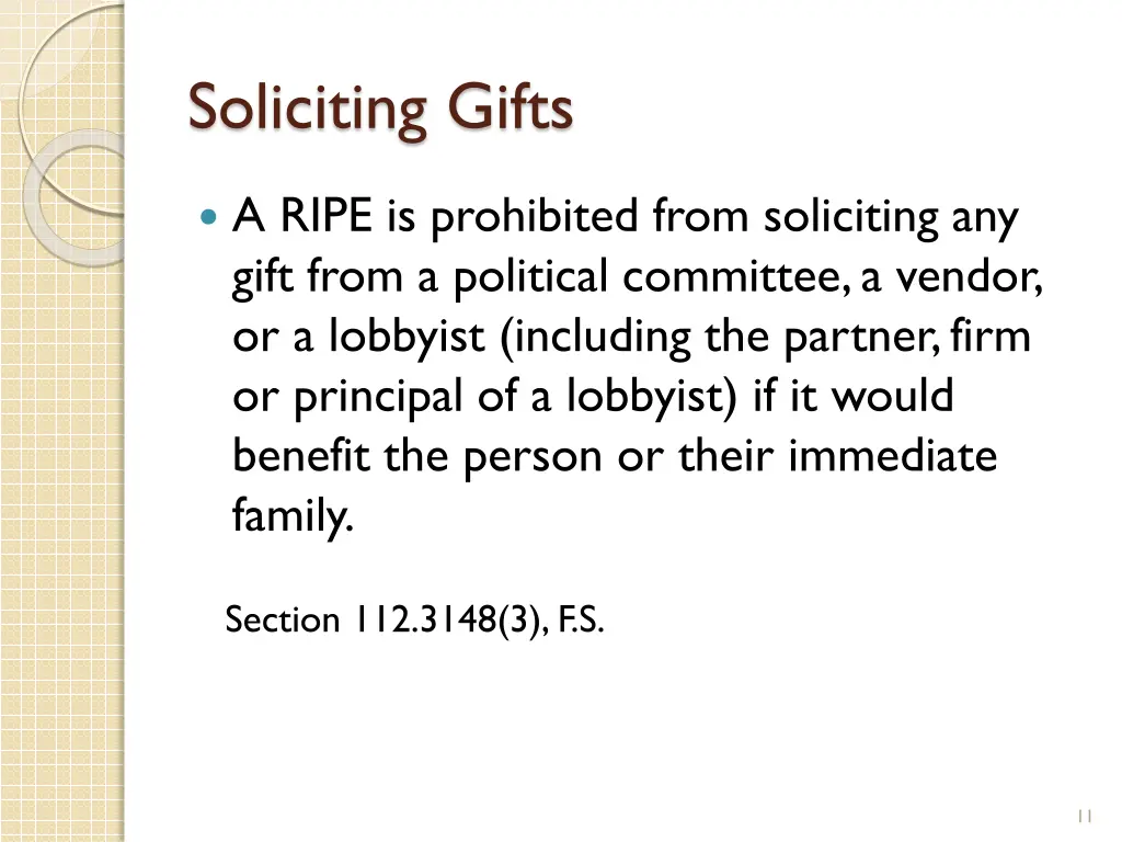 soliciting gifts