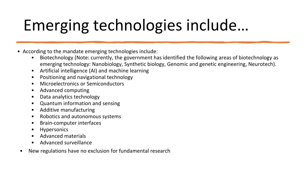 emerging technologies include